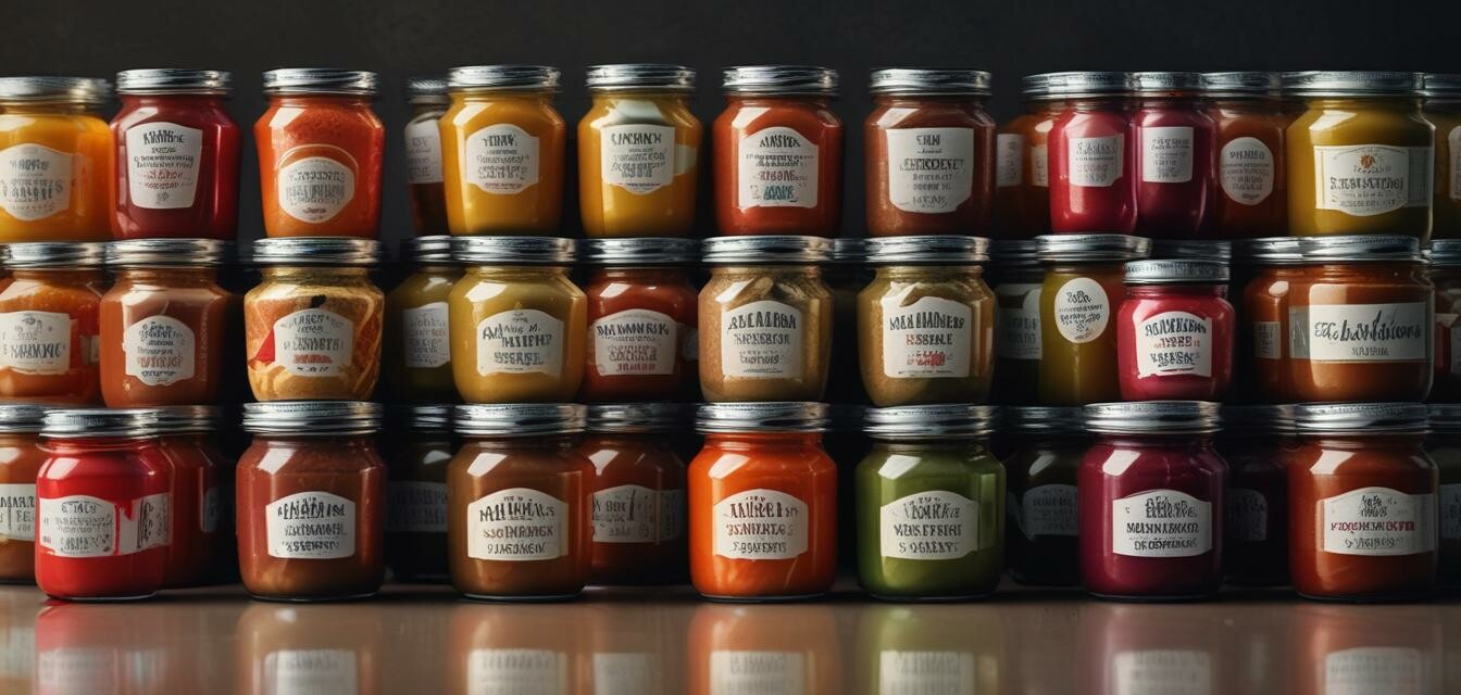 Variety of gourmet sauces